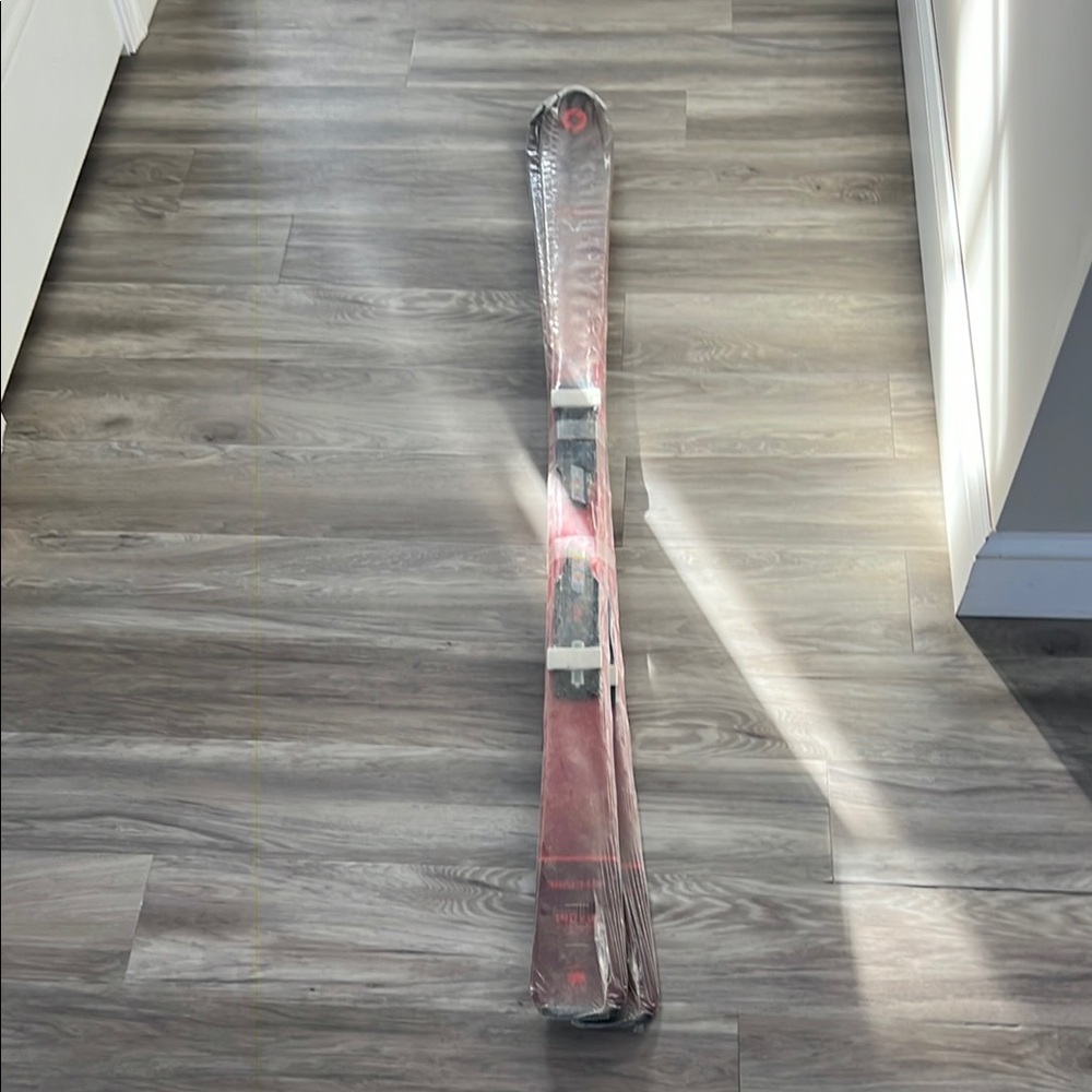 Red Skis with Bindings